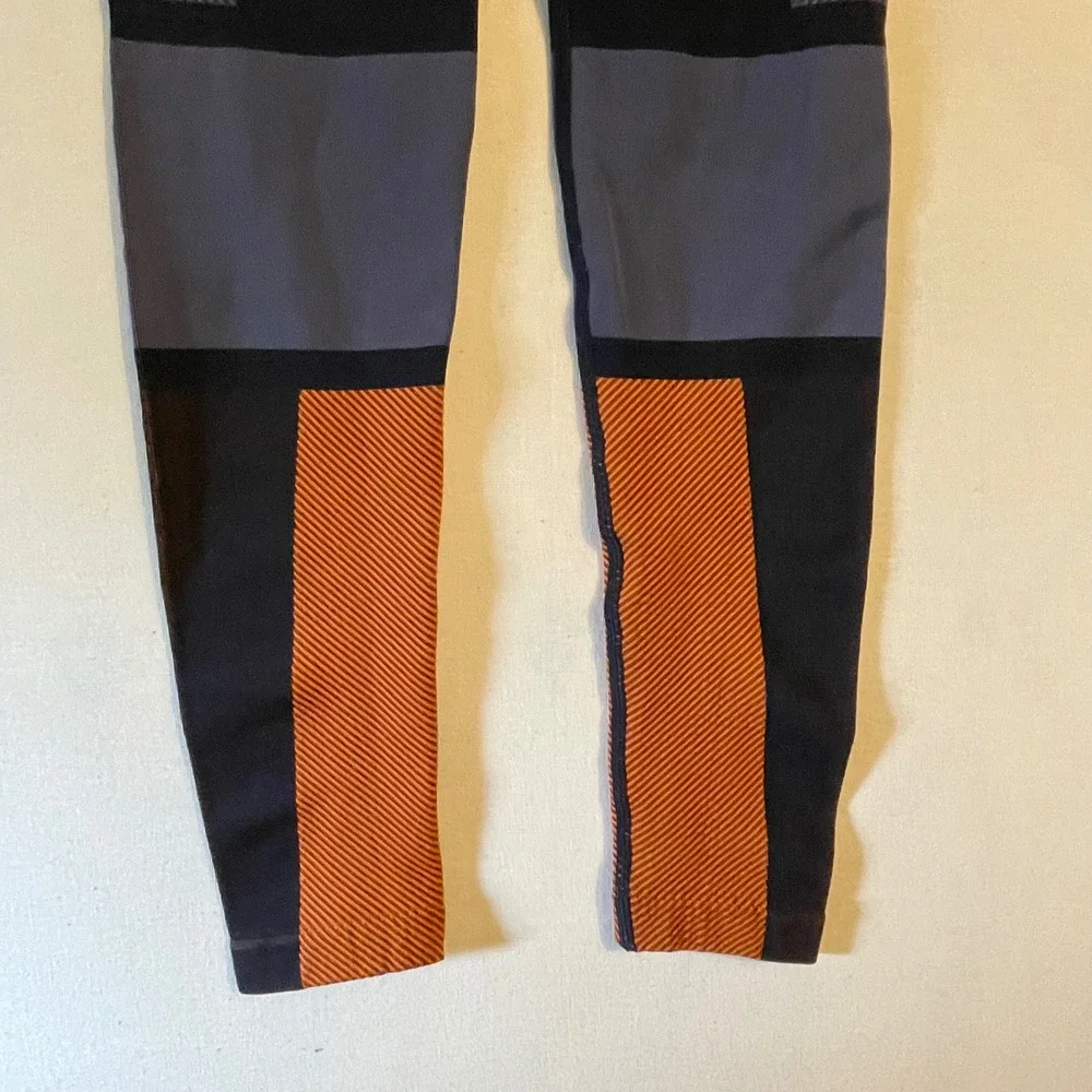JoyLab Women Size Small Colorblock Seamless High Rise Leggings Black Grey Orange